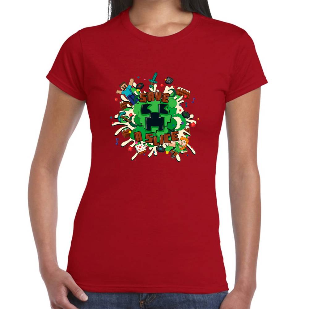 Playera Minecraft Save the Slice Algodón Premium #0002624