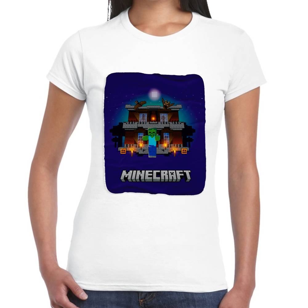 Playera Minecraft Zombie Creepy Mansion Sherpa Blanket Algodón Premium #0002627