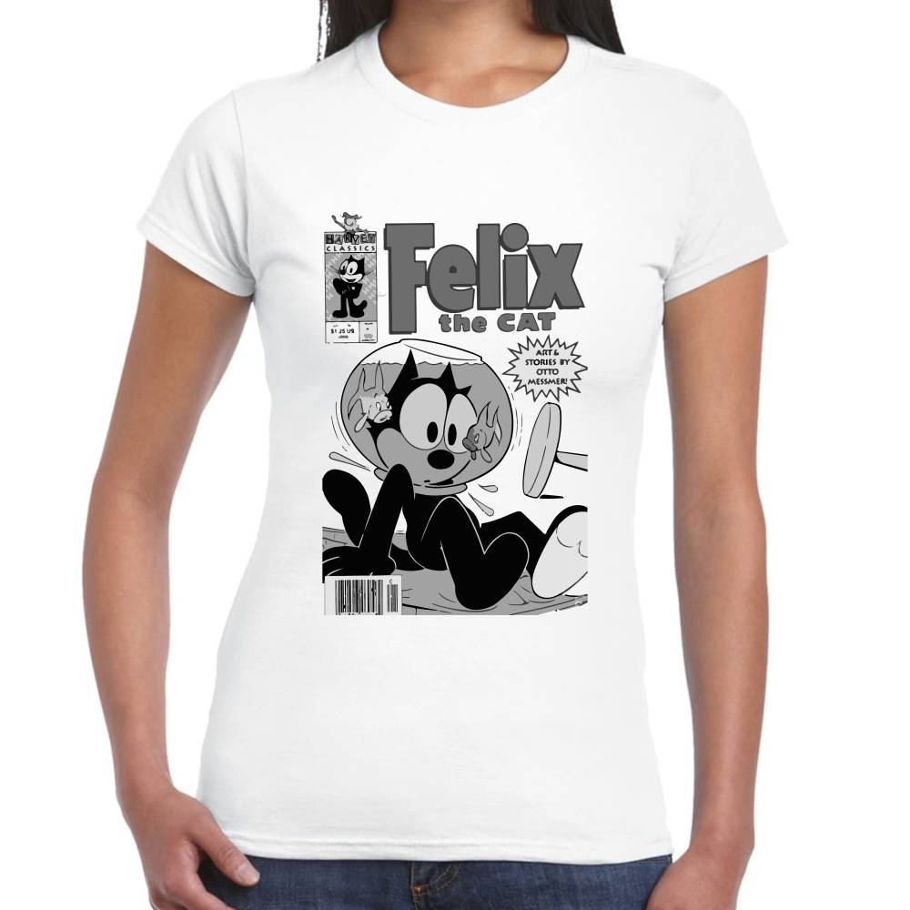 Playera Felix el Gato Retro Portada Algodón Premium #0002671