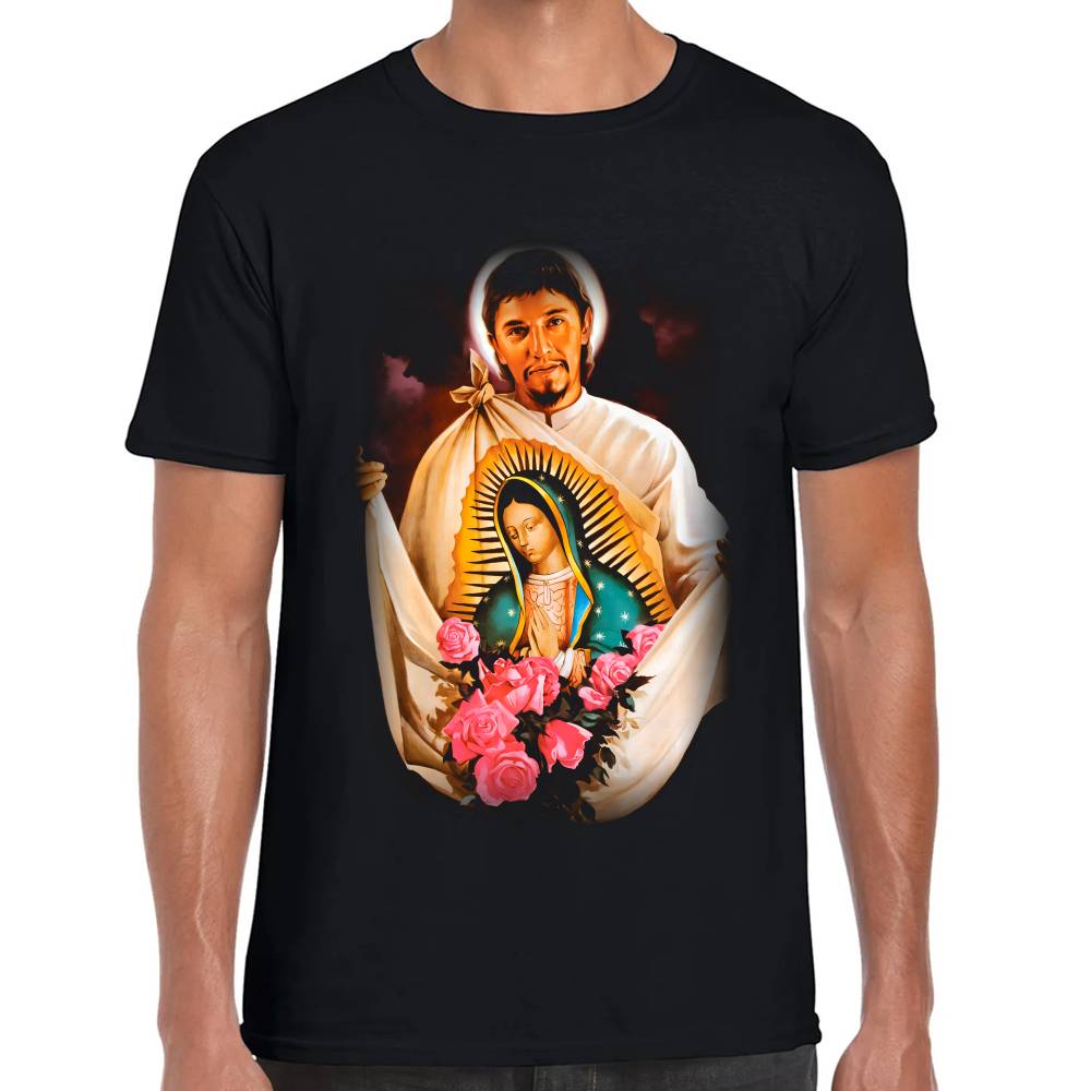 Playera Virgen de Guadalupe y San Diego Algodón Premium #0002672 Imagen principal del producto