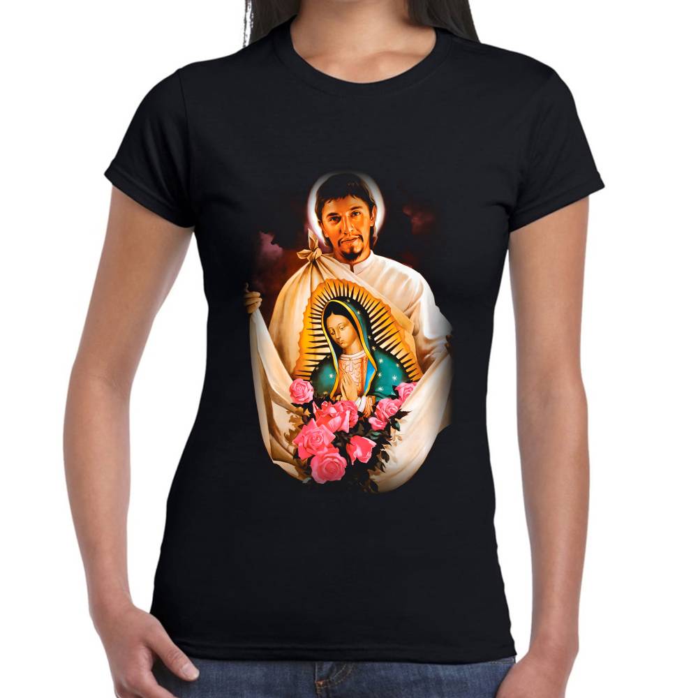 Playera Virgen de Guadalupe y San Diego Algodón Premium #0002672 Imagen secundaria del producto