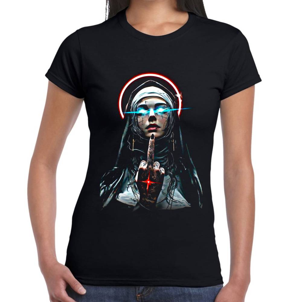 Playera Unholy Nun Algodón Premium #0002680 Imagen secundaria del producto