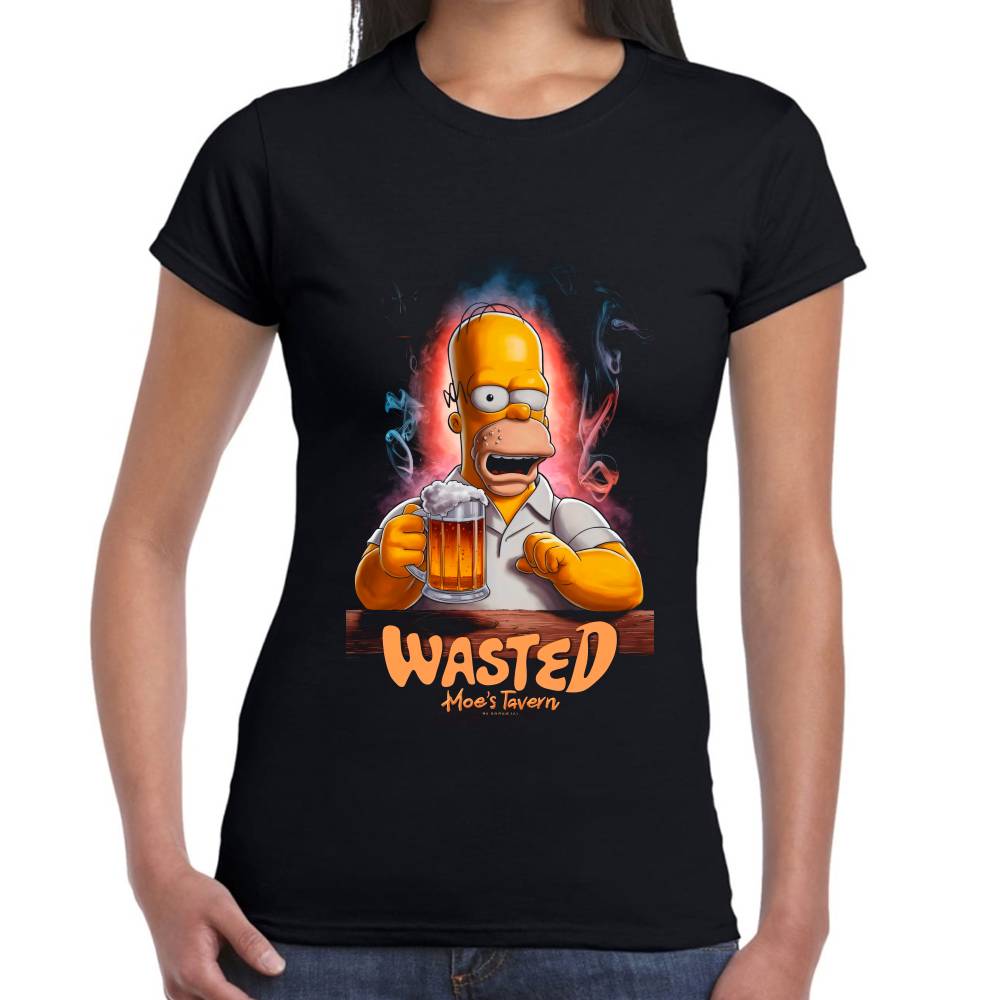 Playera Los Simpsons Homero Wasted Algodón Premium #0002689