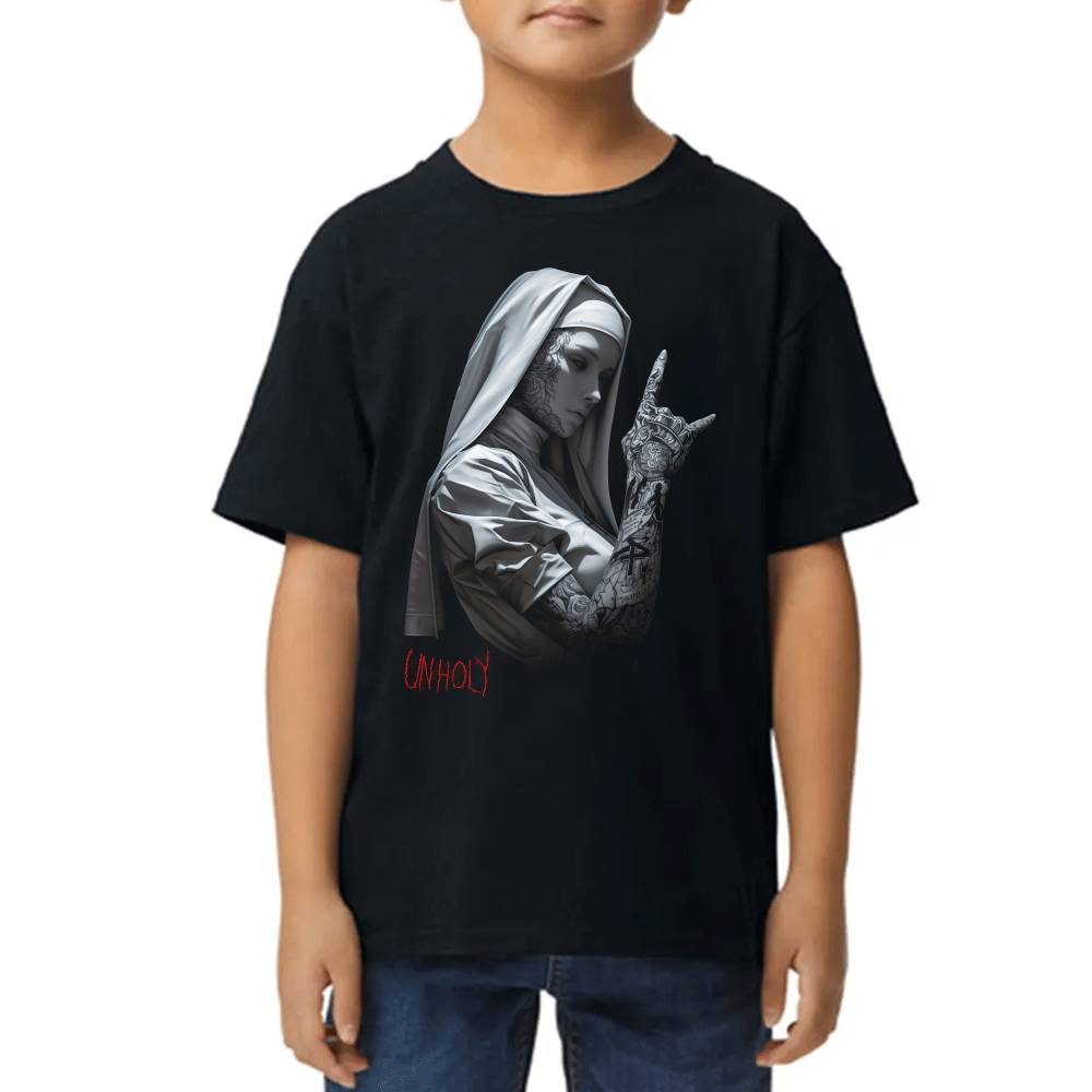Playera de Niño Unholy Nun Algodón Premium #0002691