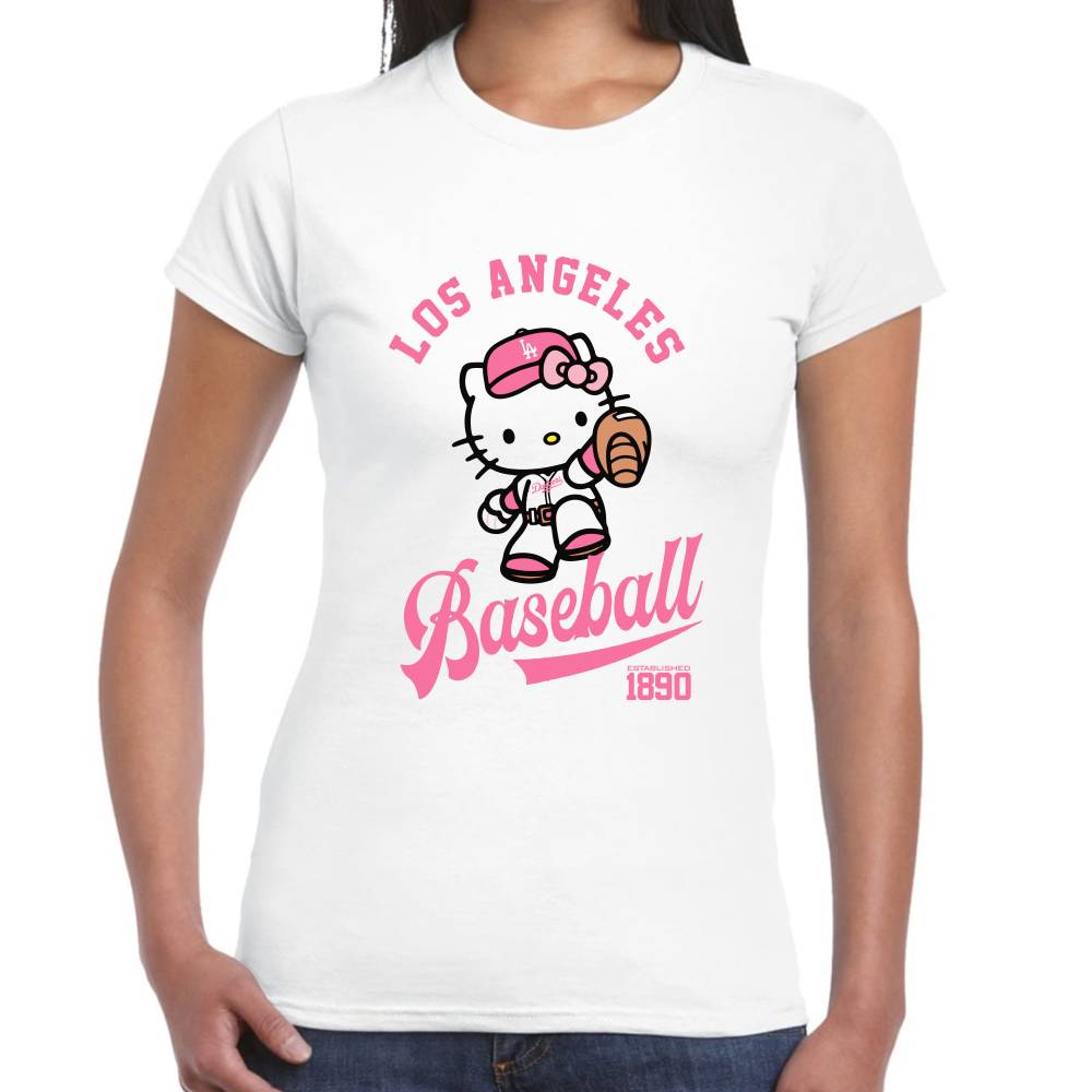 Playera Hello Kitty Los Dodgers Algodón Premium #0002695