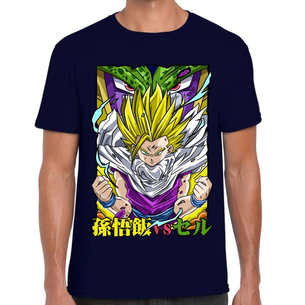 Playera Dragon Ball Gohan Vs Cell Algodón Premium #0002760