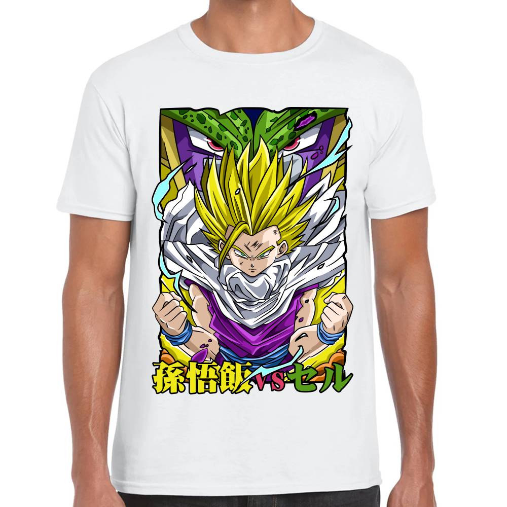Playera Dragon Ball Gohan Vs Cell Algodón Premium #0002760