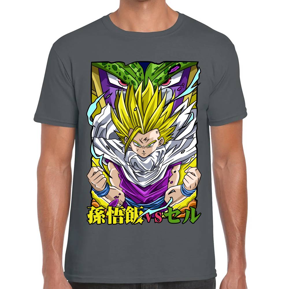 Playera Dragon Ball Gohan Vs Cell Algodón Premium #0002760