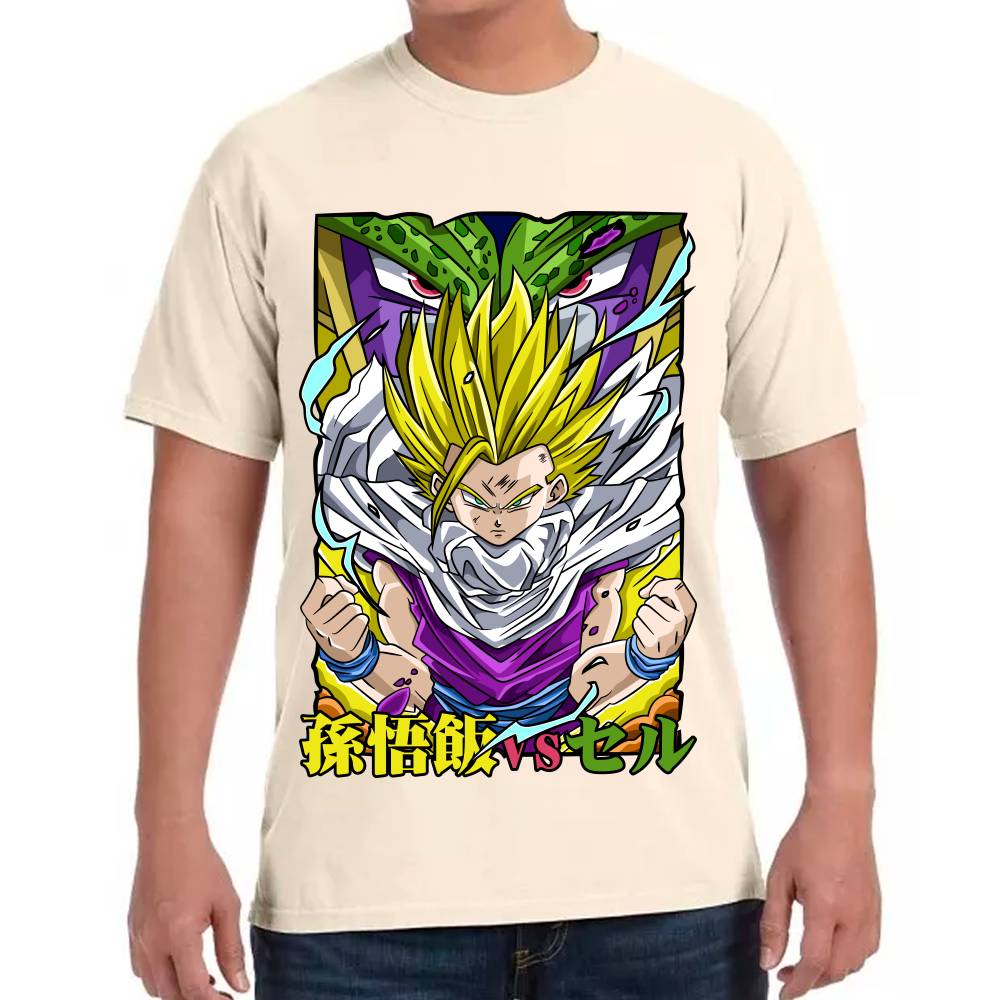Playera Dragon Ball Gohan Vs Cell Algodón Premium #0002760