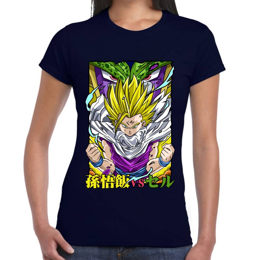 Playera Dragon Ball Gohan Vs Cell Algodón Premium #0002760