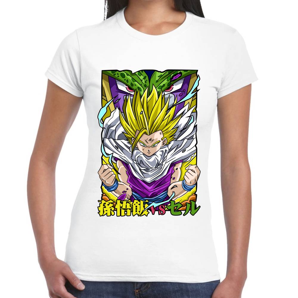 Playera Dragon Ball Gohan Vs Cell Algodón Premium #0002760