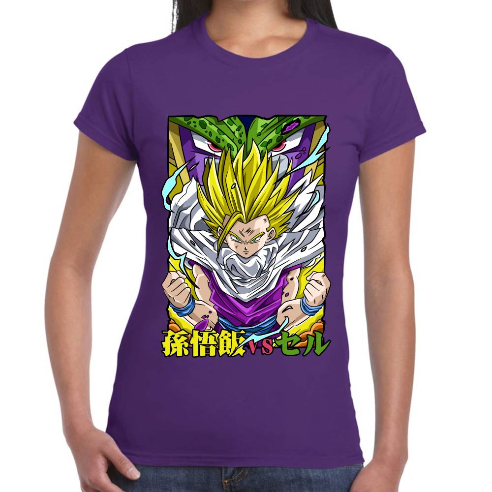 Playera Dragon Ball Gohan Vs Cell Algodón Premium #0002760