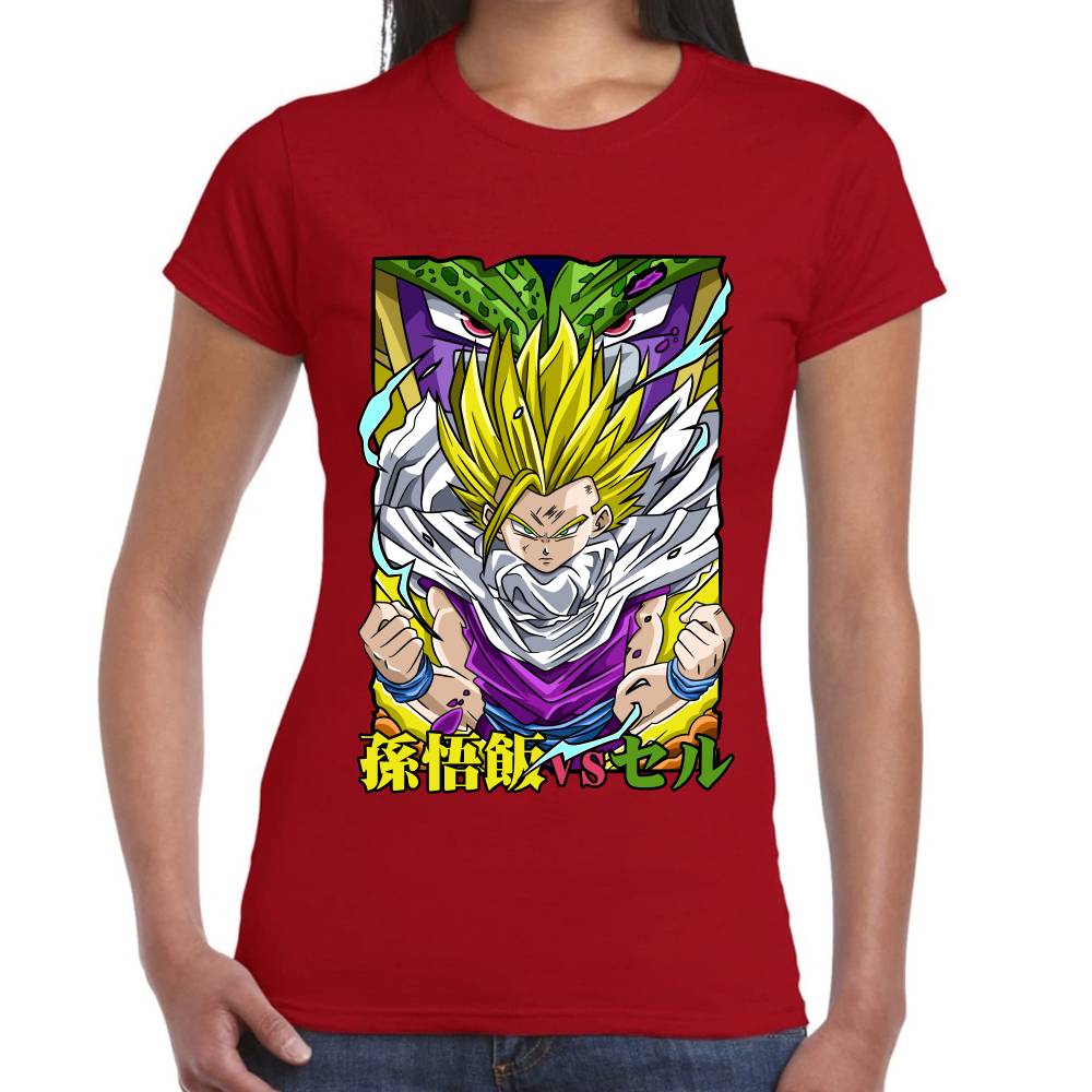Playera Dragon Ball Gohan Vs Cell Algodón Premium #0002760
