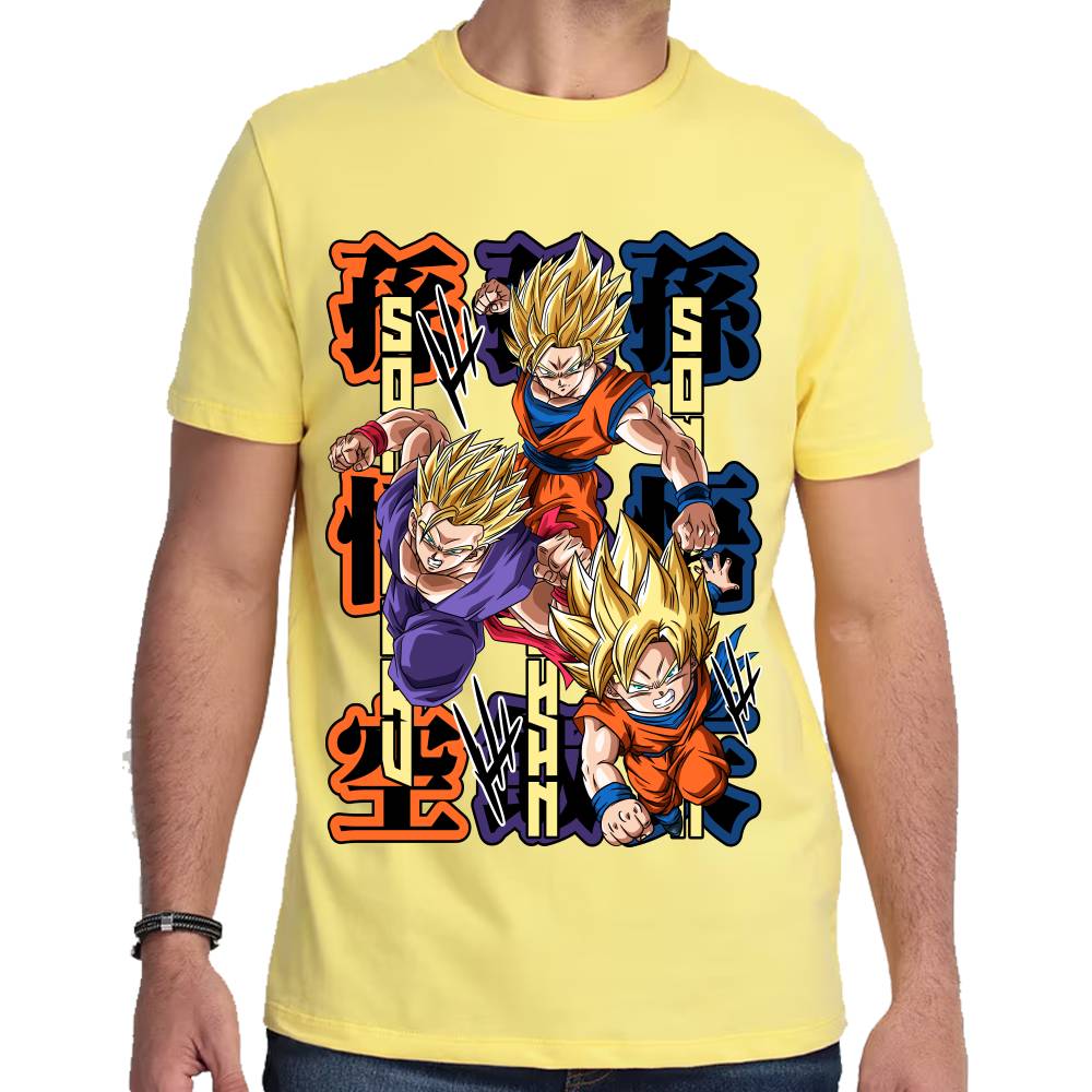 Playera Dragon Ball Goku Gohan Goten Algodón Premium #0002775
