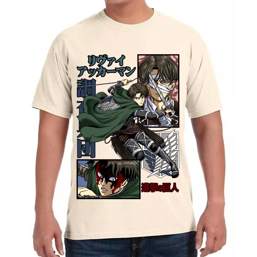 Playera Levi Ackerman Shingeki no Kyojin Algodón Premium #0002777