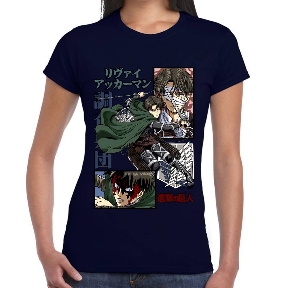 Playera Levi Ackerman Shingeki no Kyojin Algodón Premium #0002777