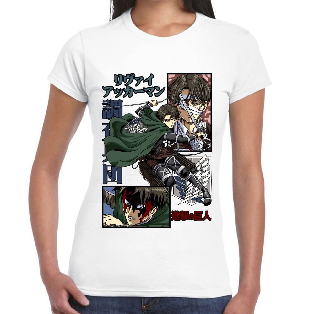 Playera Levi Ackerman Shingeki no Kyojin Algodón Premium #0002777