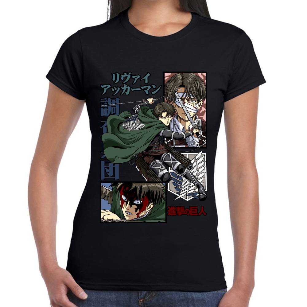 Playera Levi Ackerman Shingeki no Kyojin Algodón Premium #0002777