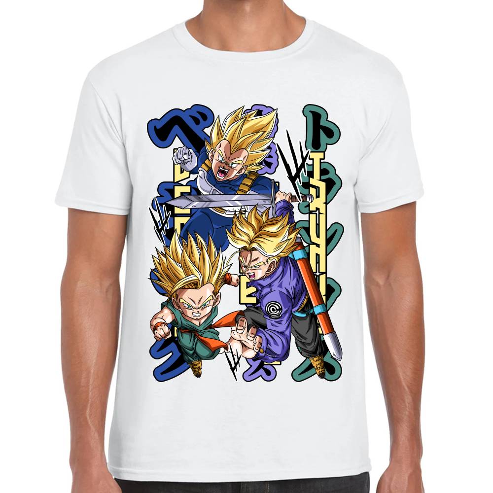 Playera Dragon Ball Vegeta Future Trunks y Trunks Algodón Premium #0002780
