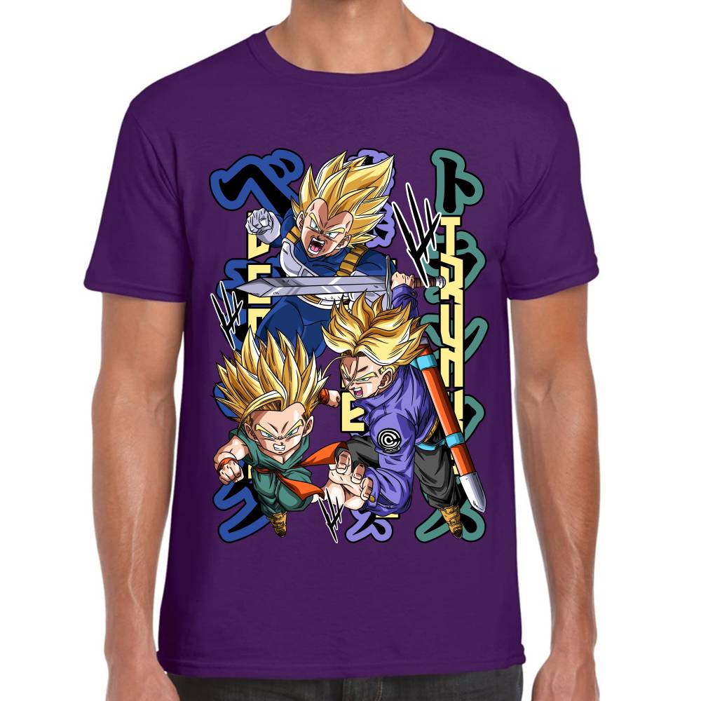 Playera Dragon Ball Vegeta Future Trunks y Trunks Algodón Premium #0002780