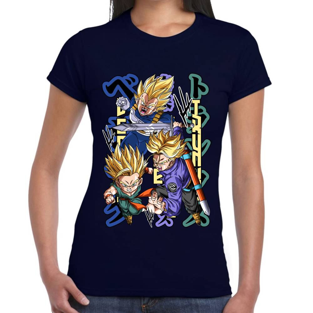 Playera Dragon Ball Vegeta Future Trunks y Trunks Algodón Premium #0002780