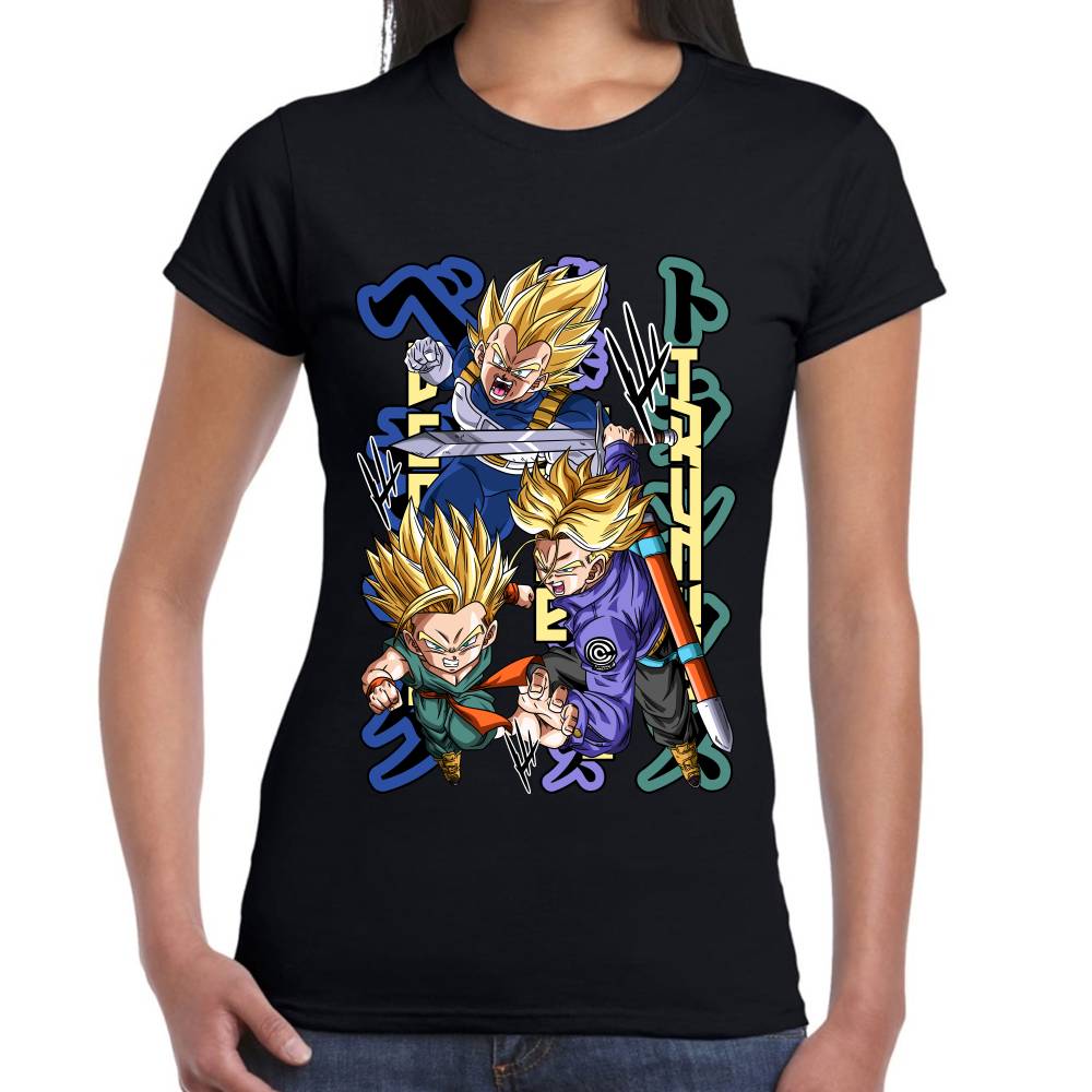 Playera Dragon Ball Vegeta Future Trunks y Trunks Algodón Premium #0002780