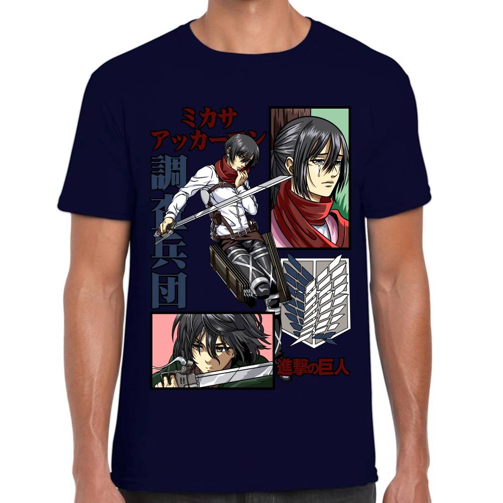 Playera Mikasa Ackerman Shingeki no Kyojin Algodón Premium #0002785