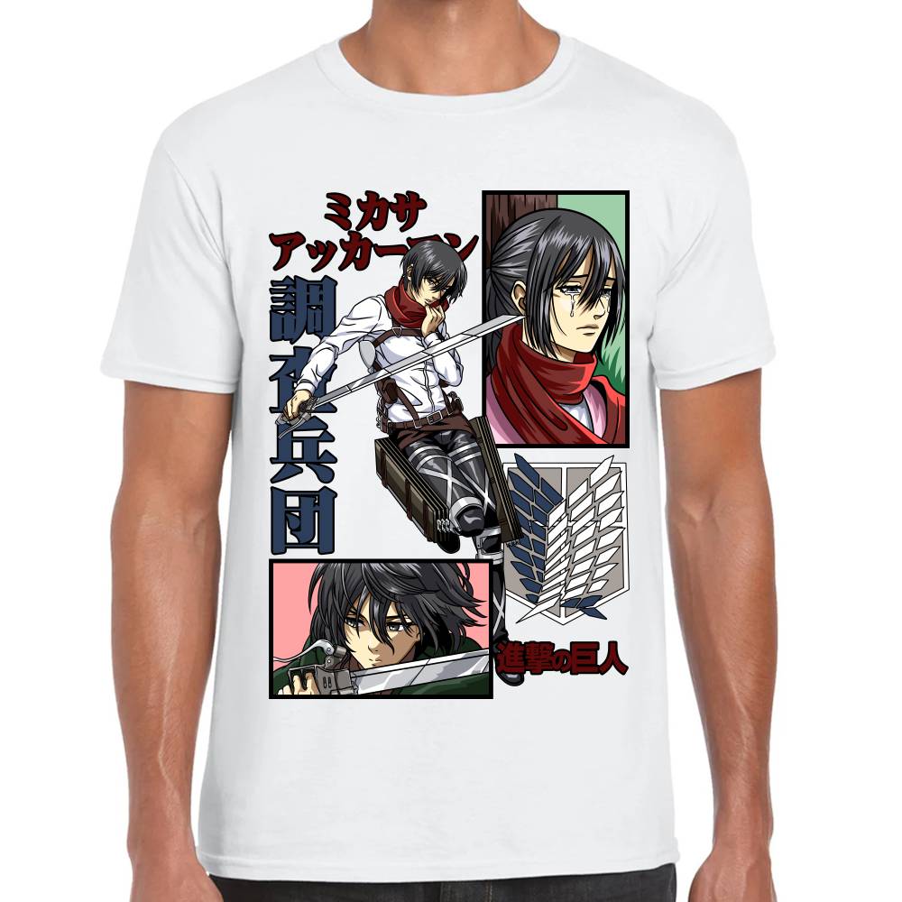 Playera Mikasa Ackerman Shingeki no Kyojin Algodón Premium #0002785