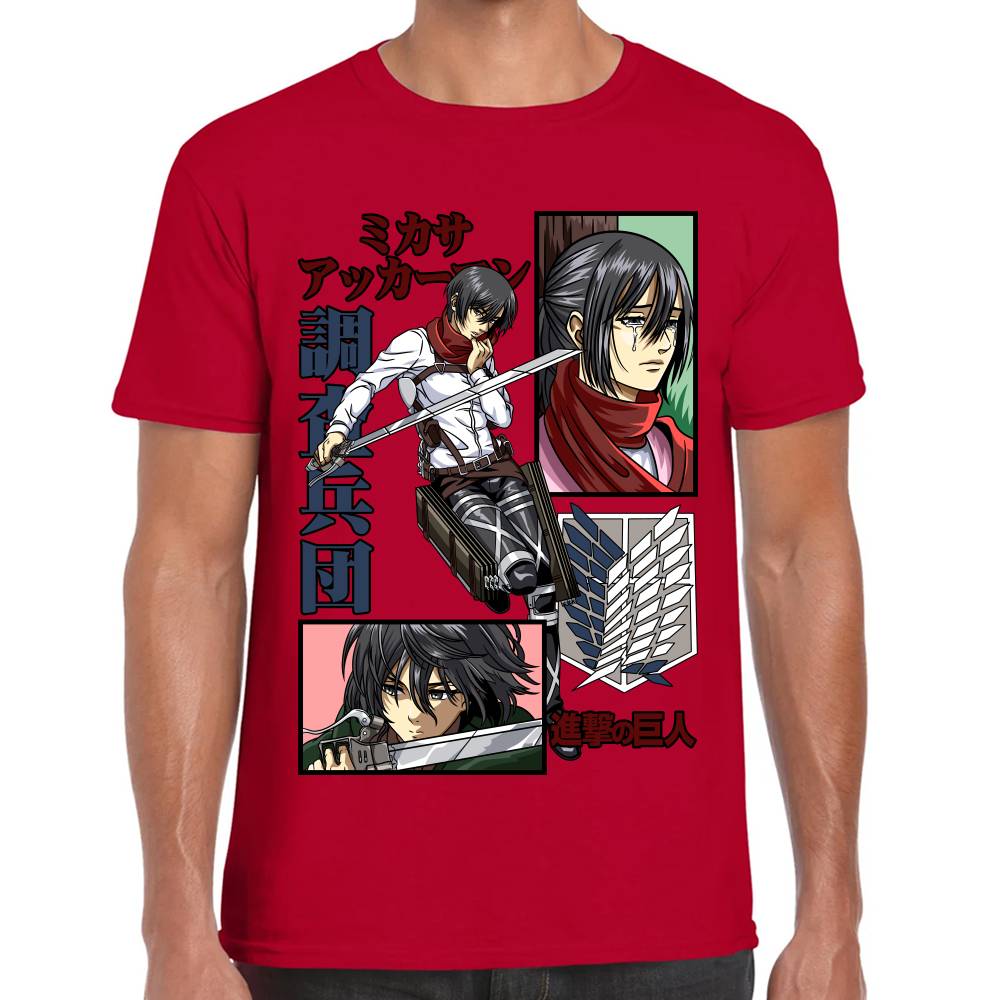 Playera Mikasa Ackerman Shingeki no Kyojin Algodón Premium #0002785