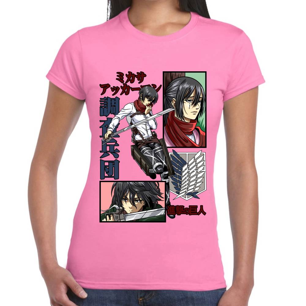 Playera Mikasa Ackerman Shingeki no Kyojin Algodón Premium #0002785