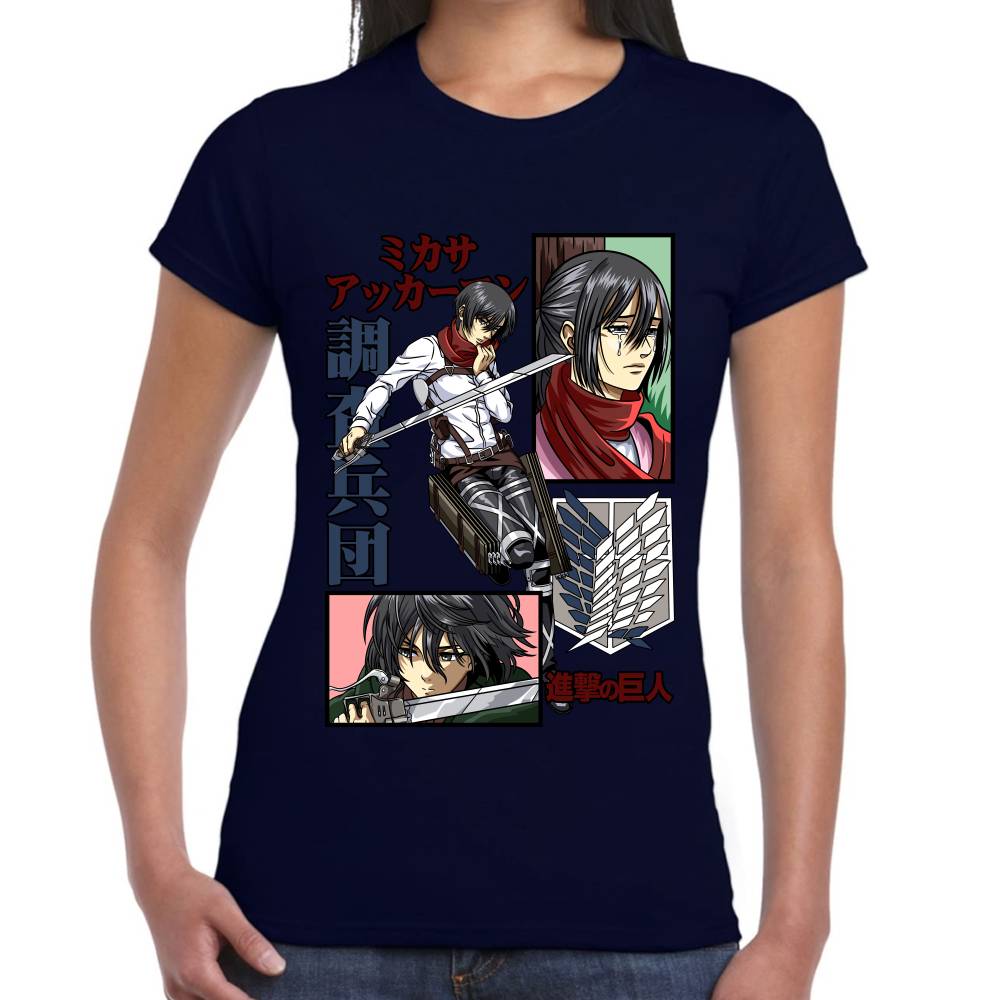 Playera Mikasa Ackerman Shingeki no Kyojin Algodón Premium #0002785