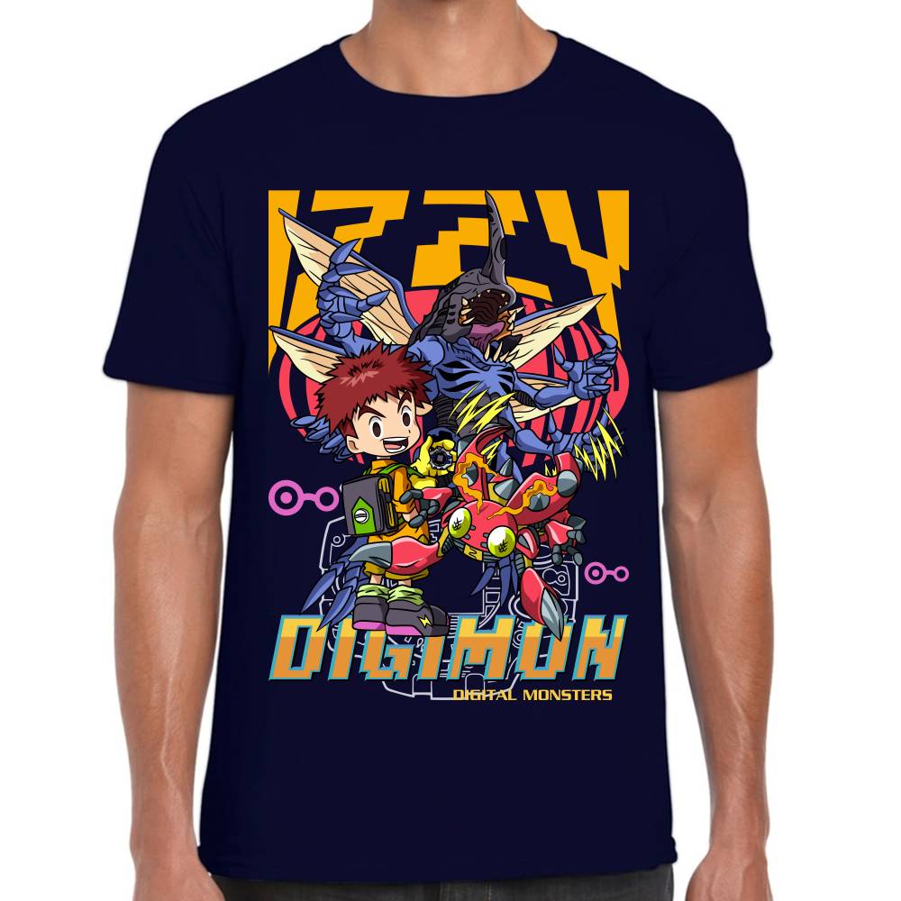 Playera Digimon Izzy & Tentomon Algodón Premium #0002796