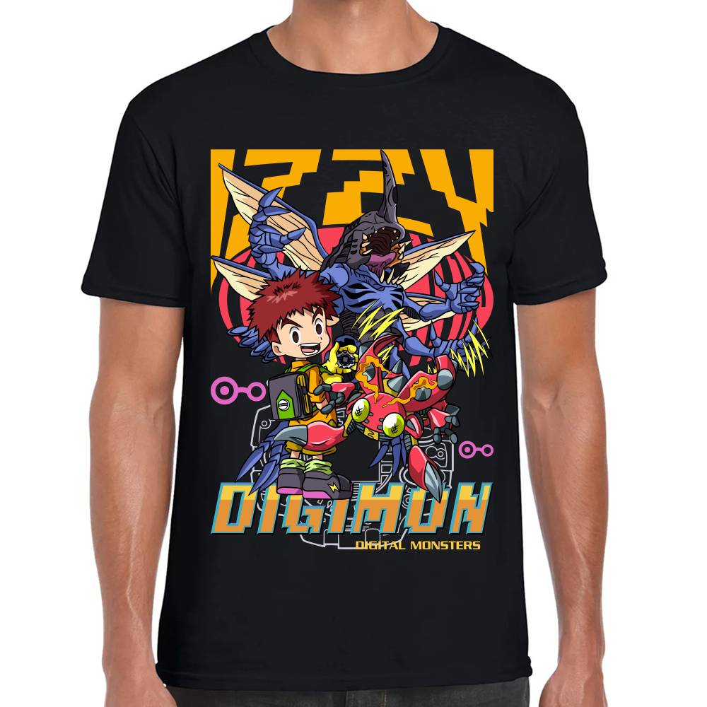 Playera Digimon Izzy & Tentomon Algodón Premium #0002796