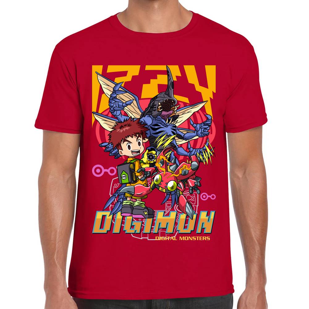 Playera Digimon Izzy & Tentomon Algodón Premium #0002796