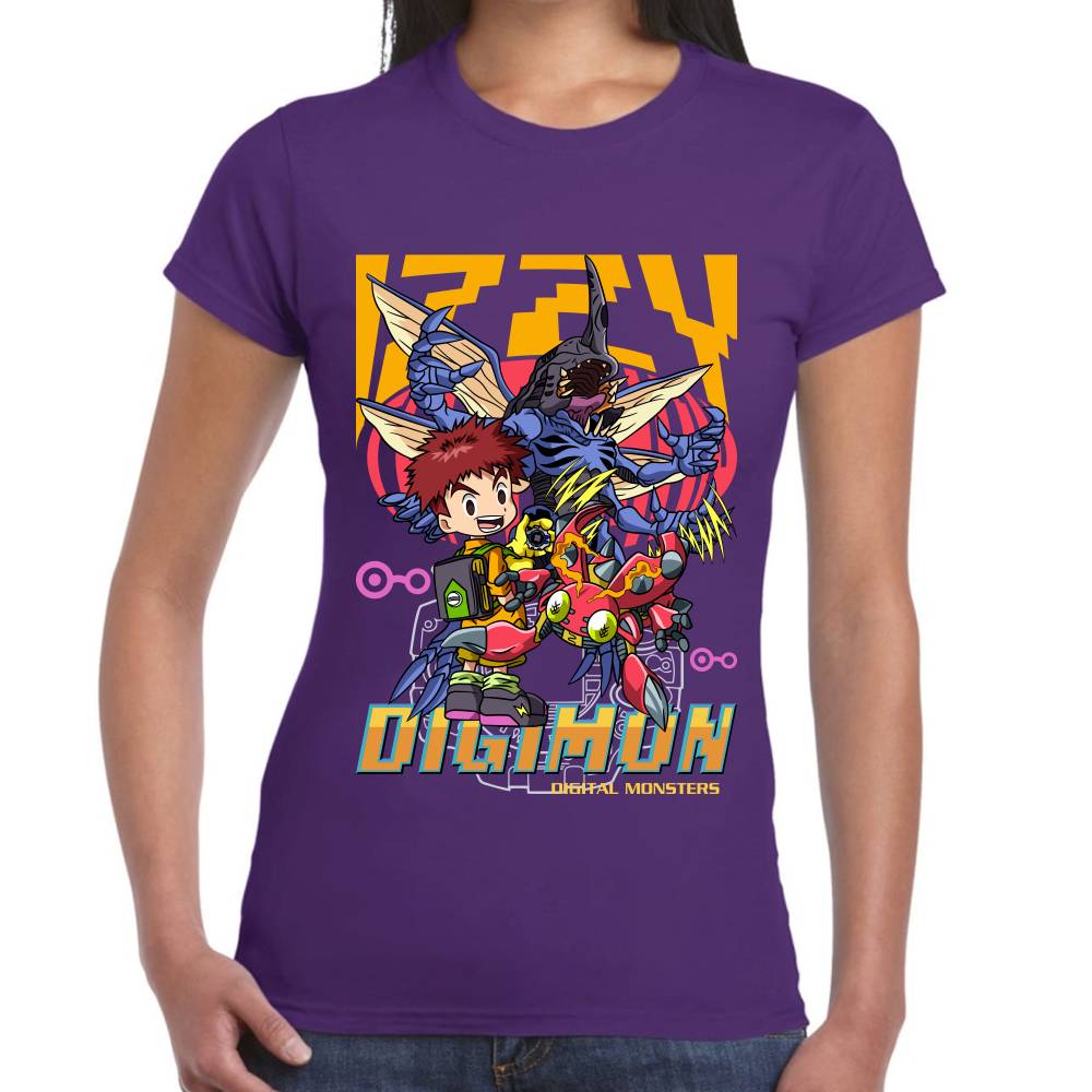 Playera Digimon Izzy & Tentomon Algodón Premium #0002796