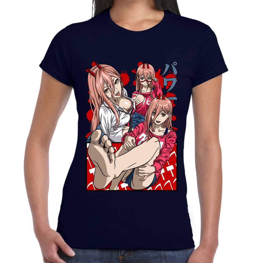 Playera Chainsaw Man Power Waifu Algodón Premium #0002801