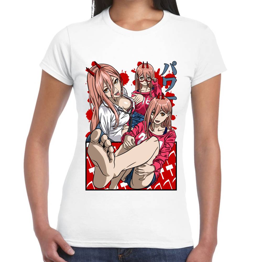 Playera Chainsaw Man Power Waifu Algodón Premium #0002801