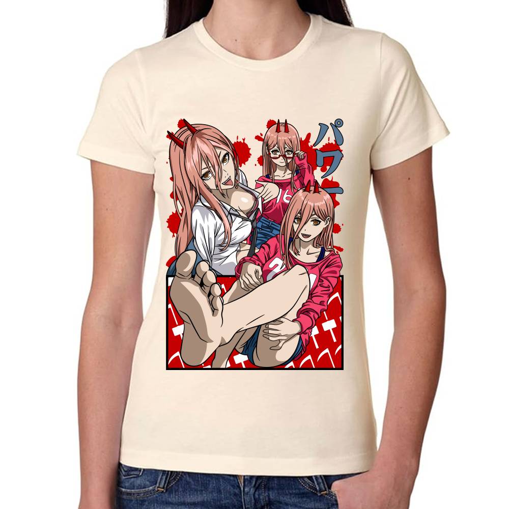 Playera Chainsaw Man Power Waifu Algodón Premium #0002801