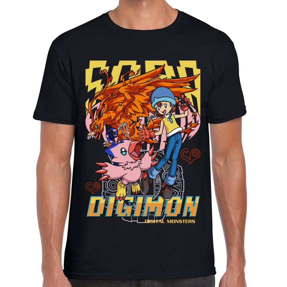 Playera Digimon Sora y Piyomon Algodón Premium #0002822