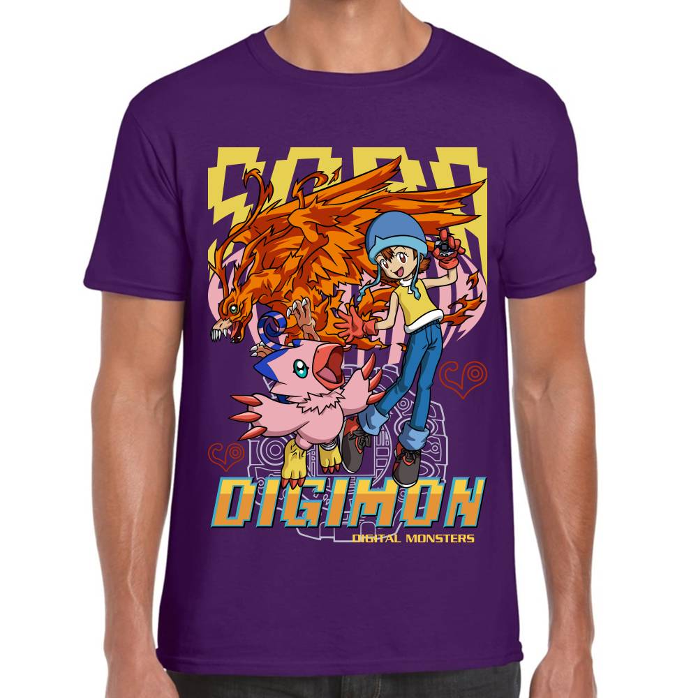 Playera Digimon Sora y Piyomon Algodón Premium #0002822