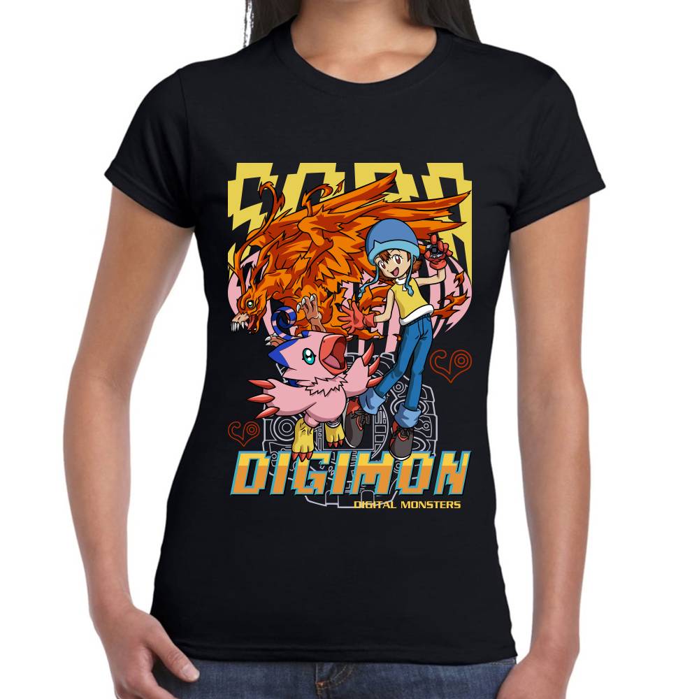 Playera Digimon Sora y Piyomon Algodón Premium #0002822