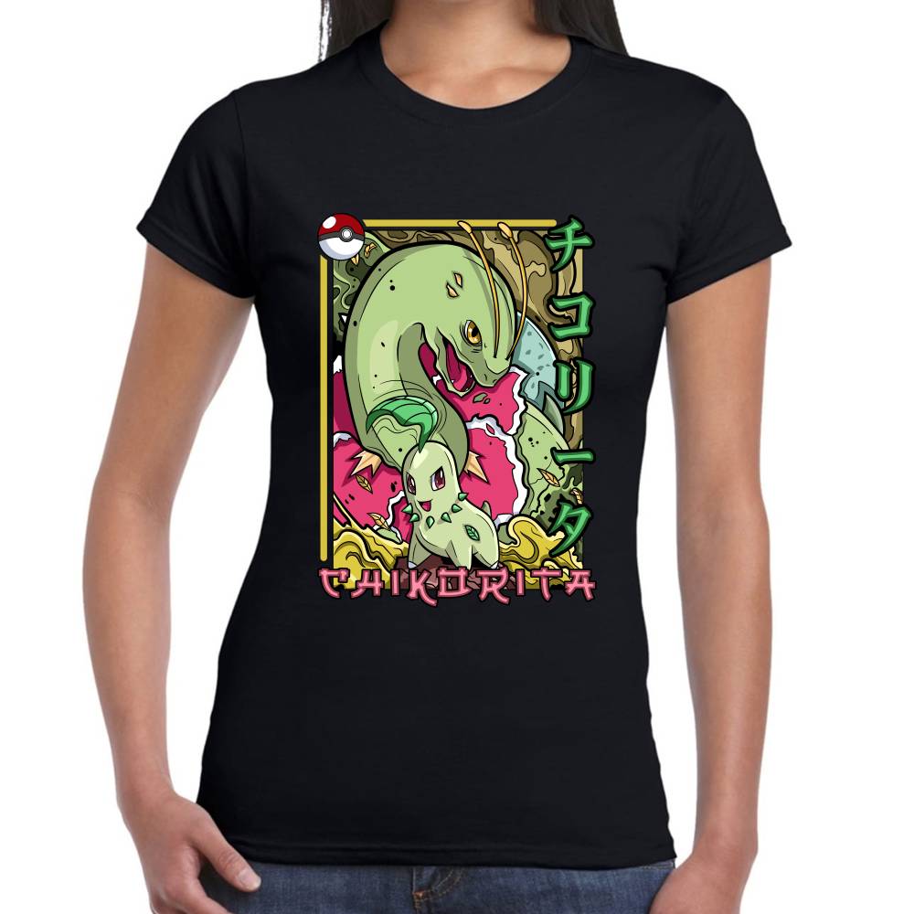 Playera Pokemon Chikorita Algodón Premium #0002876