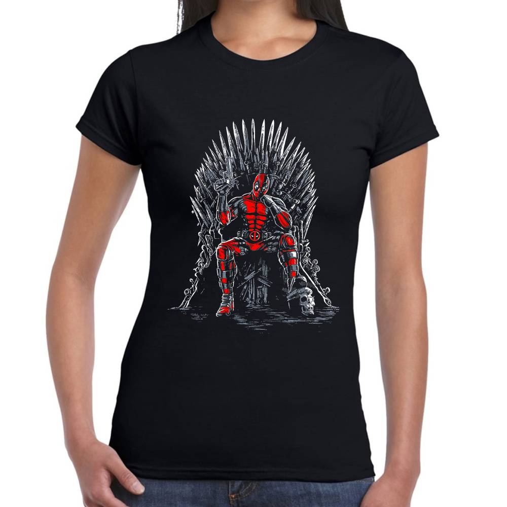 Playera Marvel Deadpool en Trono Algodón Premium #0002898