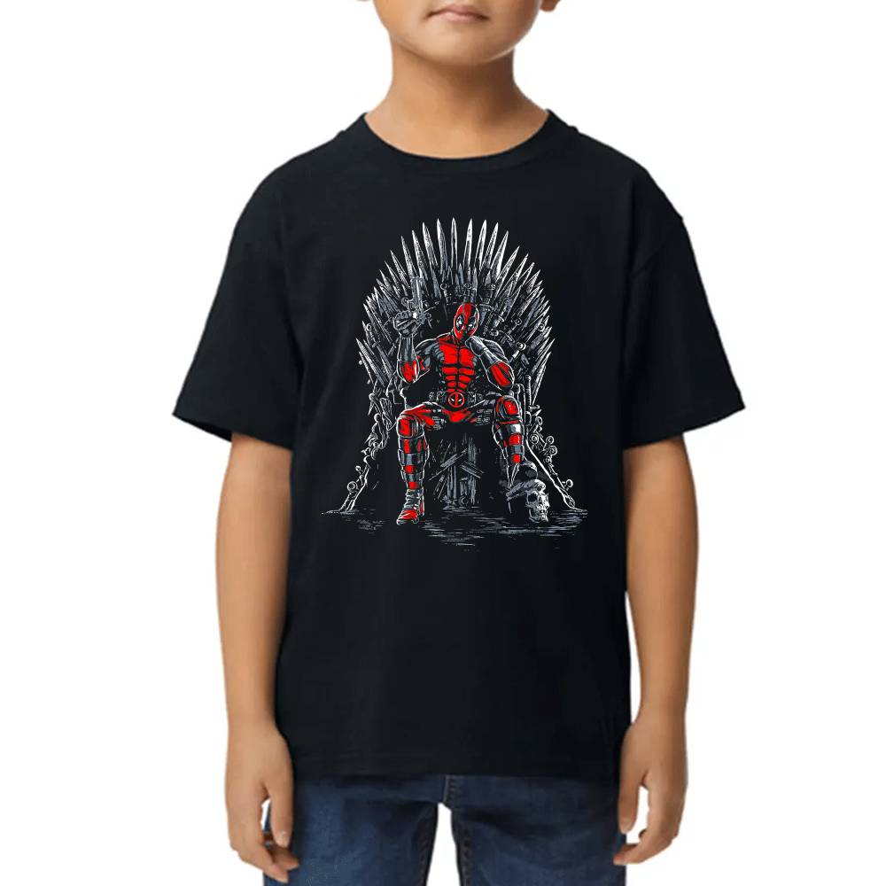Playera de Niño Marvel Deadpool en Trono Algodón Premium #0002898