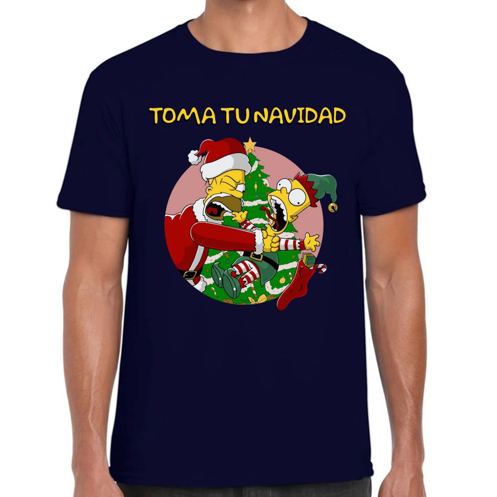 Playera Los Simpsons Toma tu Navidad Algodón Premium #0002908