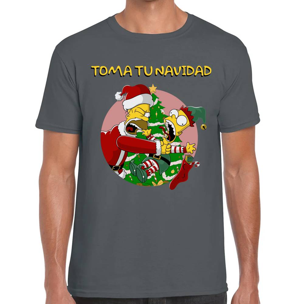 Playera Los Simpsons Toma tu Navidad Algodón Premium #0002908