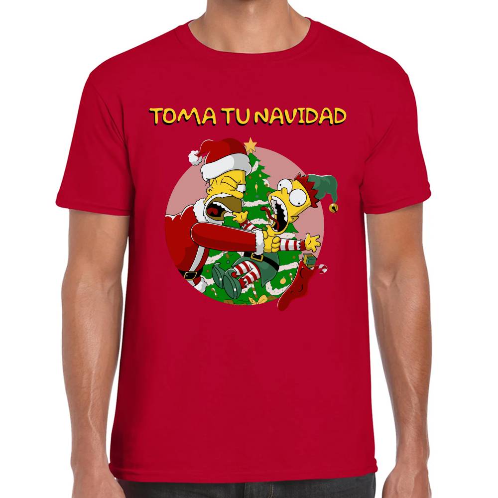 Playera Los Simpsons Toma tu Navidad Algodón Premium #0002908