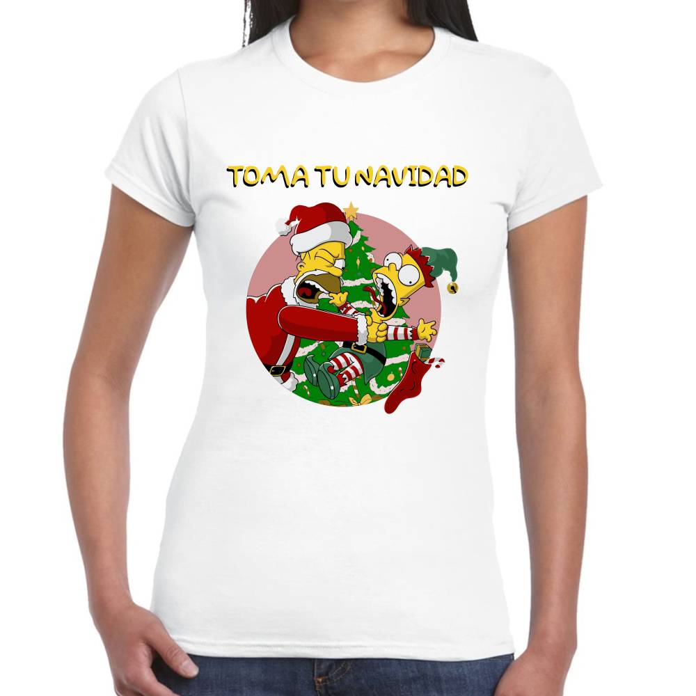Playera Los Simpsons Toma tu Navidad Algodón Premium #0002908