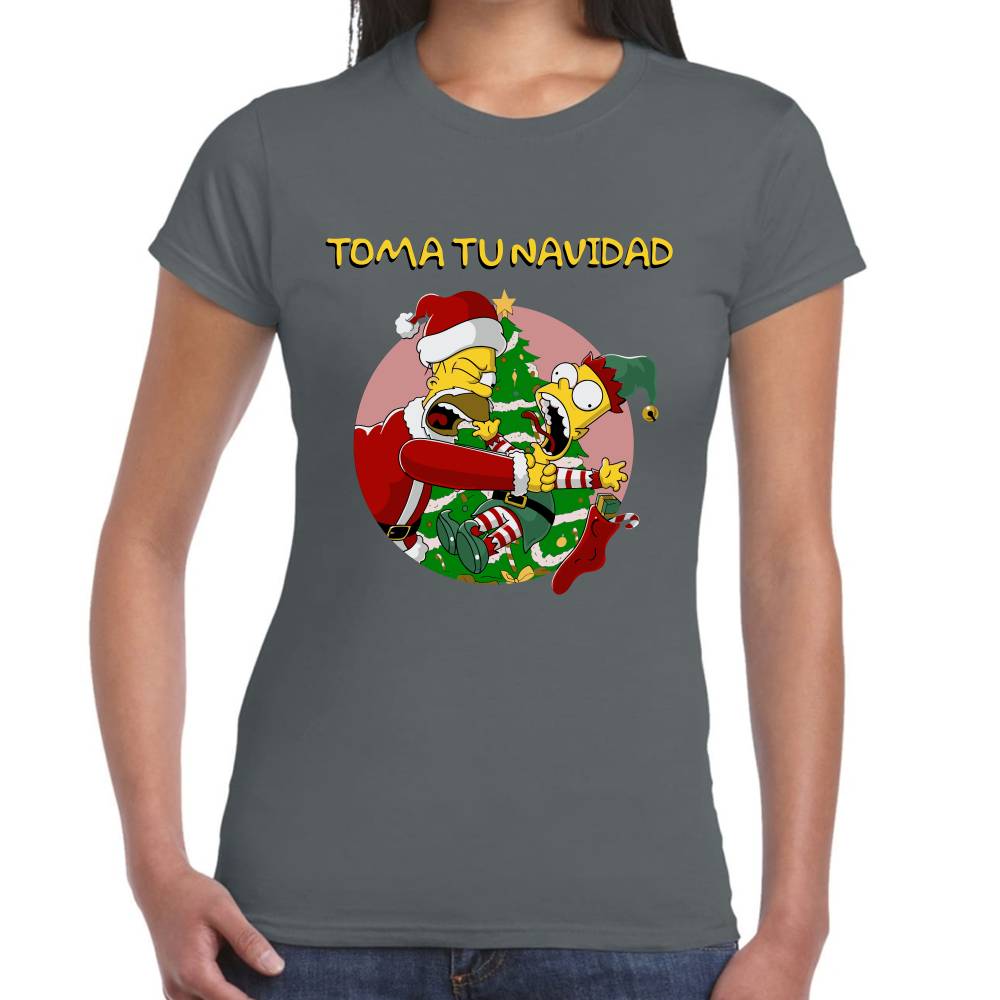 Playera Los Simpsons Toma tu Navidad Algodón Premium #0002908