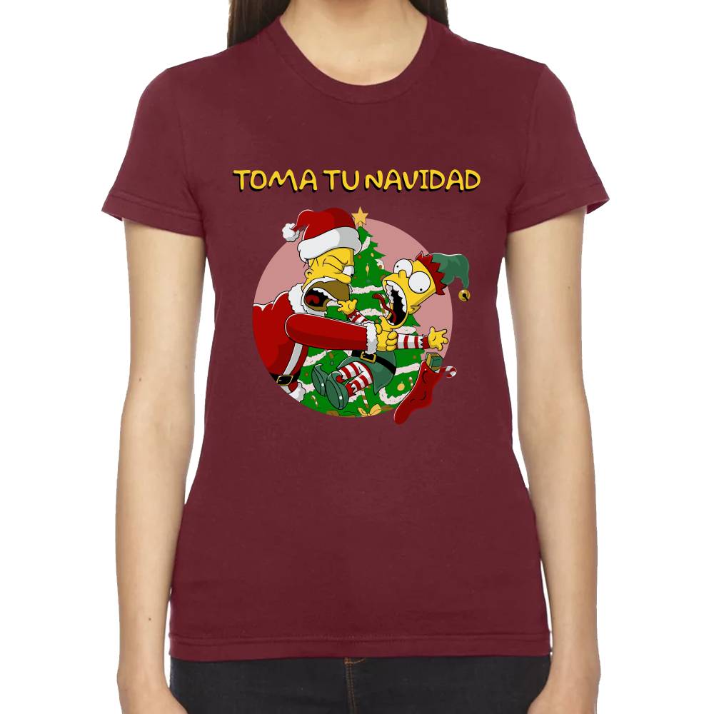 Playera Los Simpsons Toma tu Navidad Algodón Premium #0002908